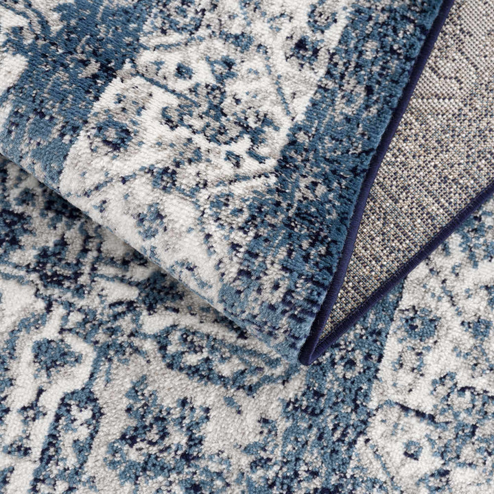 Premium look Blue and ivory Traditional Medallion Area Rug - The Rug Decor