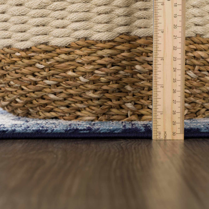 Premium look Blue and ivory Traditional Medallion Area Rug - The Rug Decor