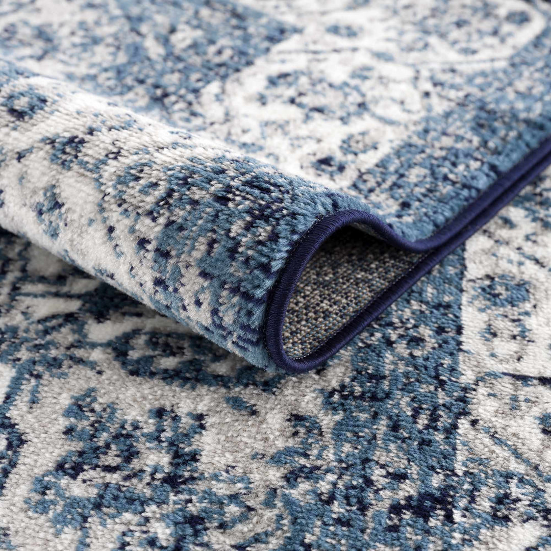 Premium look Blue and ivory Traditional Medallion Area Rug - The Rug Decor