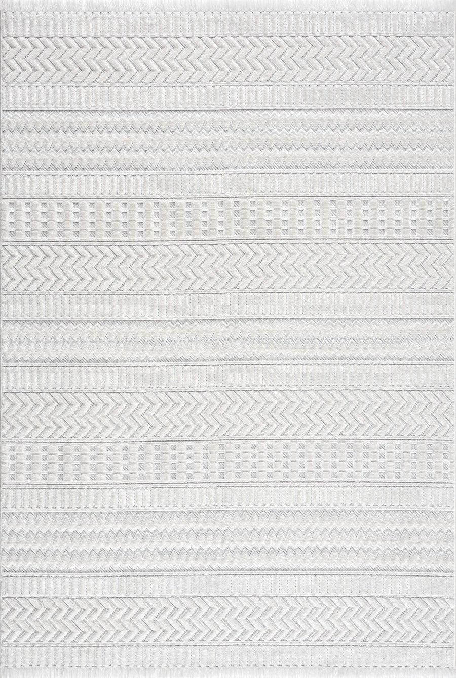 Premium look Ivory Chevron Carved Textured Area Rug - The Rug Decor