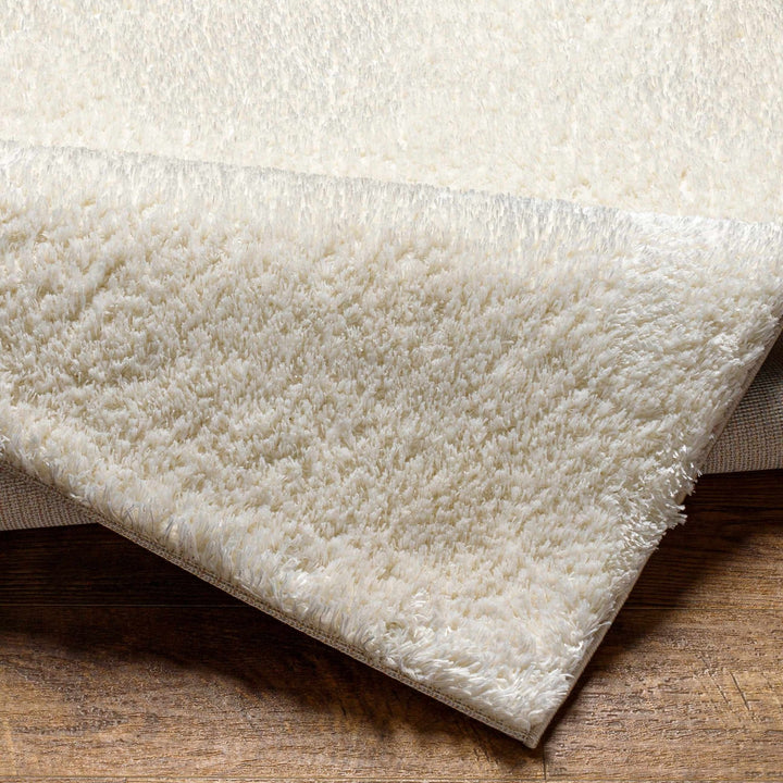 Premium look Solid Beige Woven Moroccan Design Silk Blended Plush Pile Rug - The Rug Decor