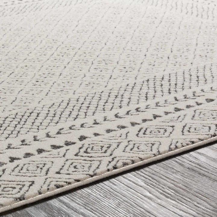 Premium modern geometrical Ivory and Charcoal Multi size area Rug - The Rug Decor