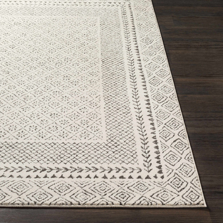 Premium modern geometrical Ivory and Charcoal Multi size area Rug - The Rug Decor