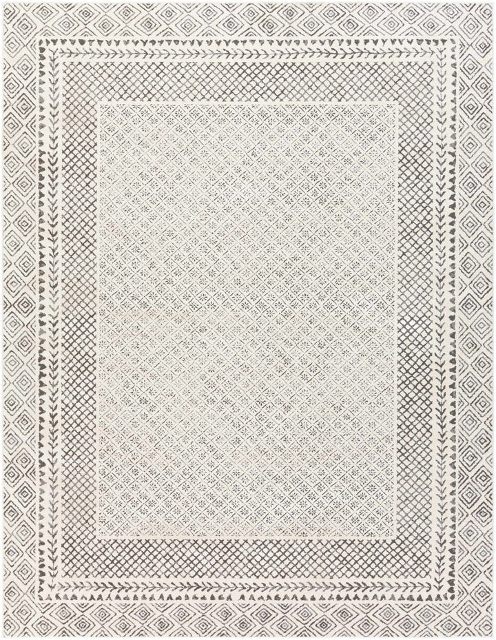 Premium modern geometrical Ivory and Charcoal Multi size area Rug - The Rug Decor