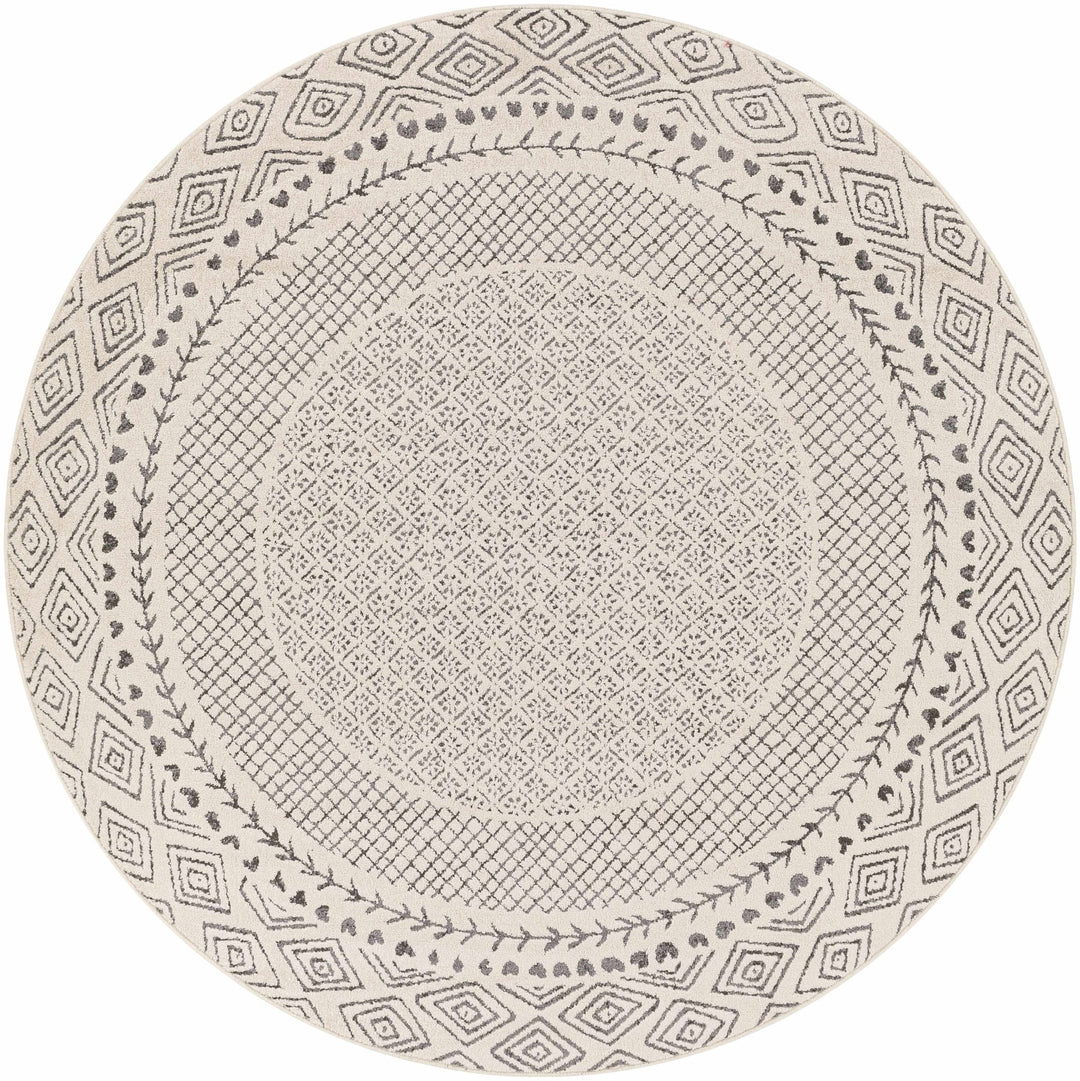 Premium modern geometrical Ivory and Charcoal Multi size area Rug - The Rug Decor