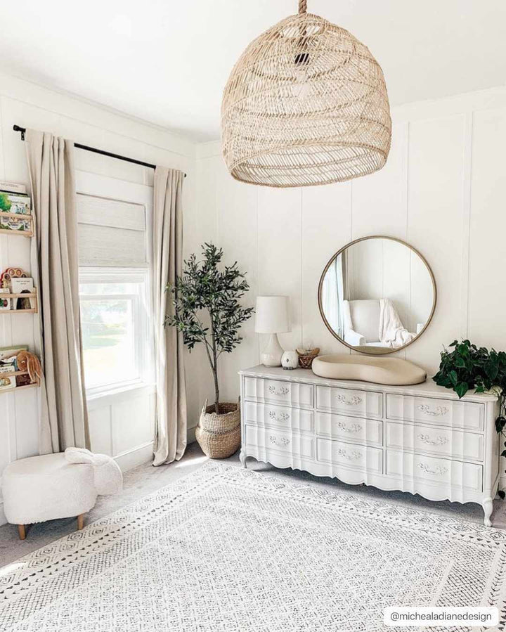 Premium modern geometrical Ivory and Charcoal Multi size area Rug - The Rug Decor
