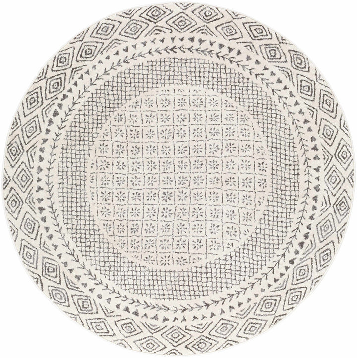 Premium modern geometrical Ivory and Charcoal Multi size area Rug - The Rug Decor