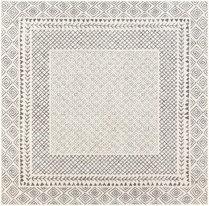 Premium modern geometrical Ivory and Charcoal Multi size area Rug - The Rug Decor