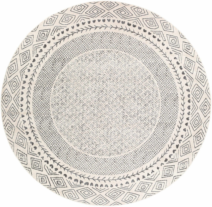 Premium modern geometrical Ivory and Charcoal Multi size area Rug - The Rug Decor