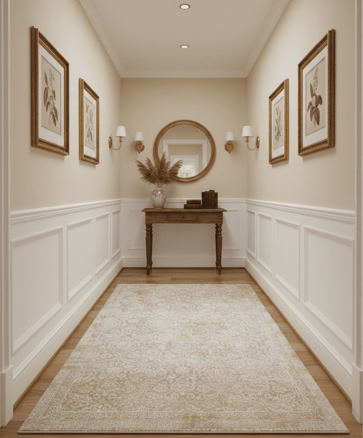 Premium Style Floral Traditional Ikat Large Design Camel and Ivory 5.6x7.9 Hand loom Viscose Area Rug - The Rug Decor