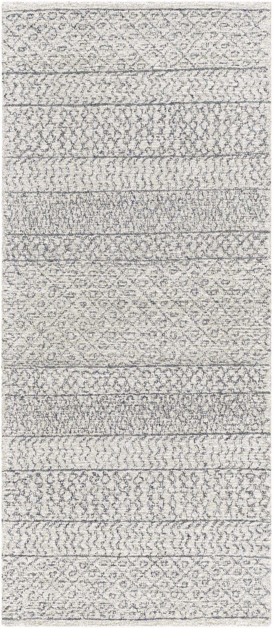 Premium style Ivory and Charcoal Hand Tufted Tribal Multi size Wool Area Rug - The Rug Decor