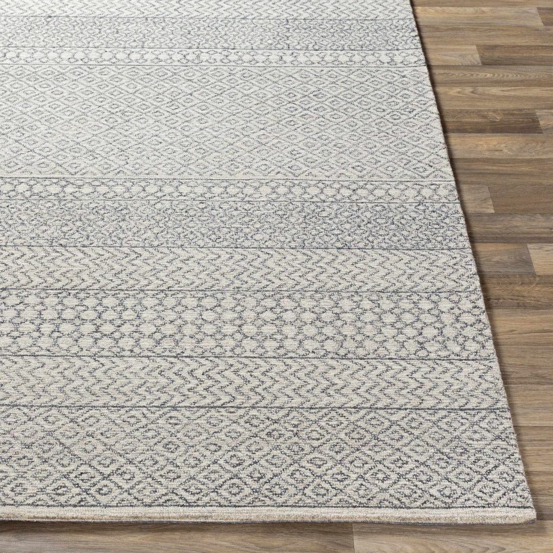 Premium style Ivory and Charcoal Hand Tufted Tribal Multi size Wool Area Rug - The Rug Decor