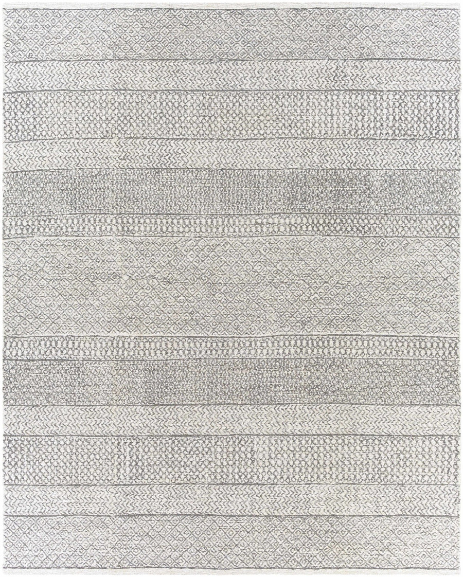 Premium style Ivory and Charcoal Hand Tufted Tribal Multi size Wool Area Rug - The Rug Decor