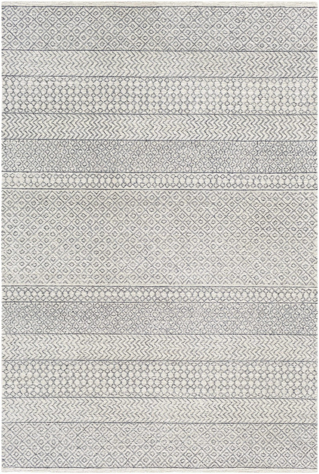 Premium style Ivory and Charcoal Hand Tufted Tribal Multi size Wool Area Rug - The Rug Decor