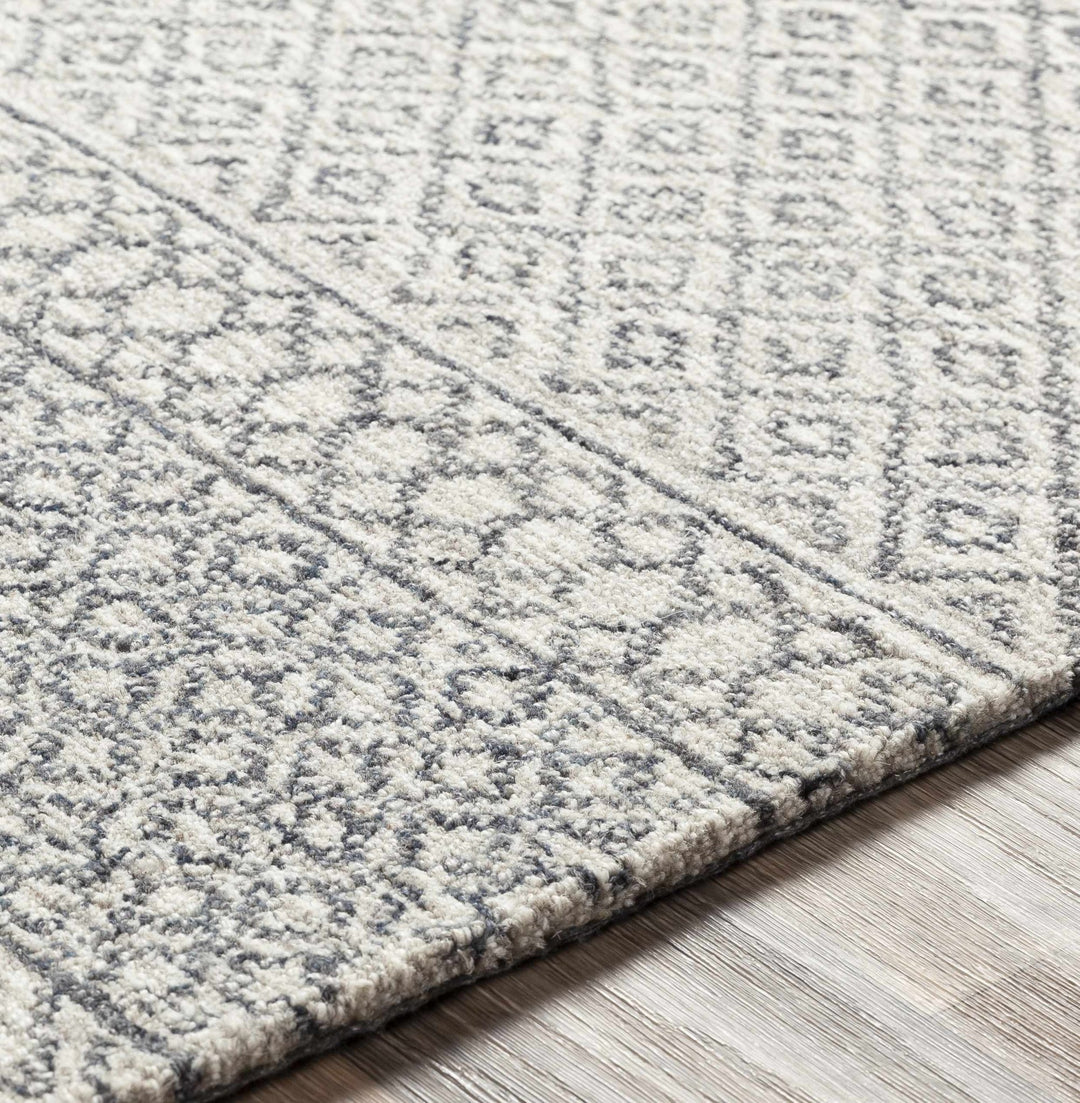 Premium style Ivory and Charcoal Hand Tufted Tribal Multi size Wool Area Rug - The Rug Decor