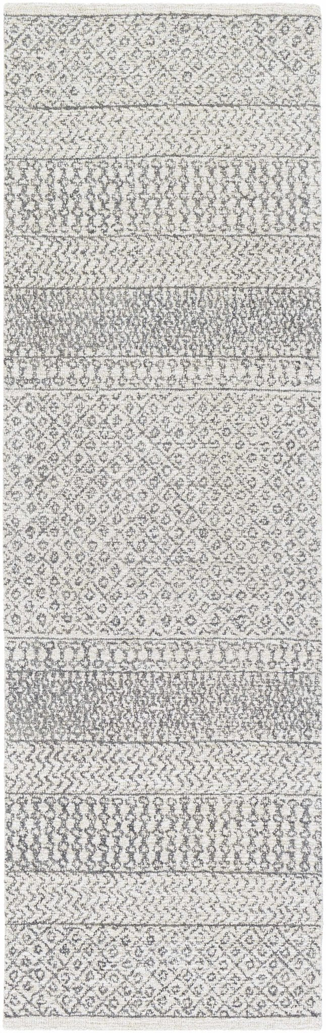 Premium style Ivory and Charcoal Hand Tufted Tribal Multi size Wool Area Rug - The Rug Decor