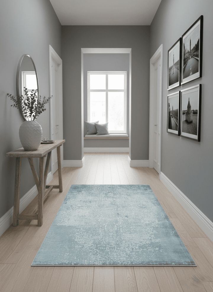 Premium Style Silver and Gray Traditional Medallion 5x8 Hand loom Viscose Area Rug - The Rug Decor