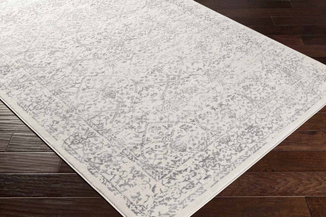 Premium style Traditional Ikat Design Ivory, Beige and Charcoal Area Rug - The Rug Decor