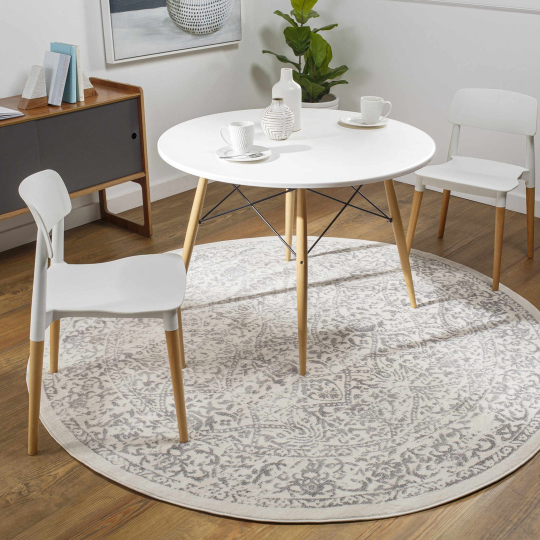 Premium style Traditional Ikat Design Ivory, Beige and Charcoal Area Rug - The Rug Decor
