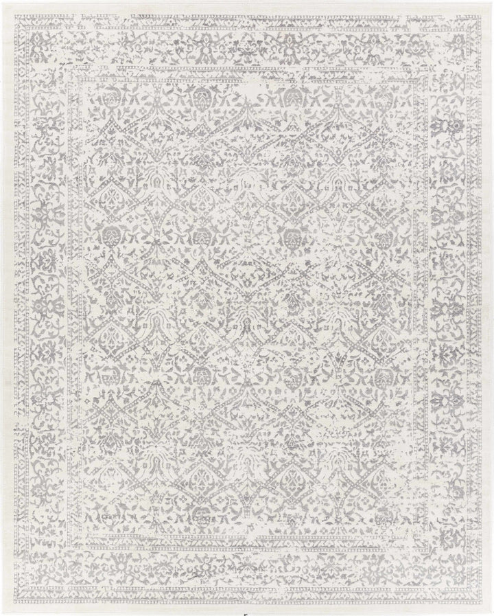 Premium style Traditional Ikat Design Ivory, Beige and Charcoal Area Rug - The Rug Decor