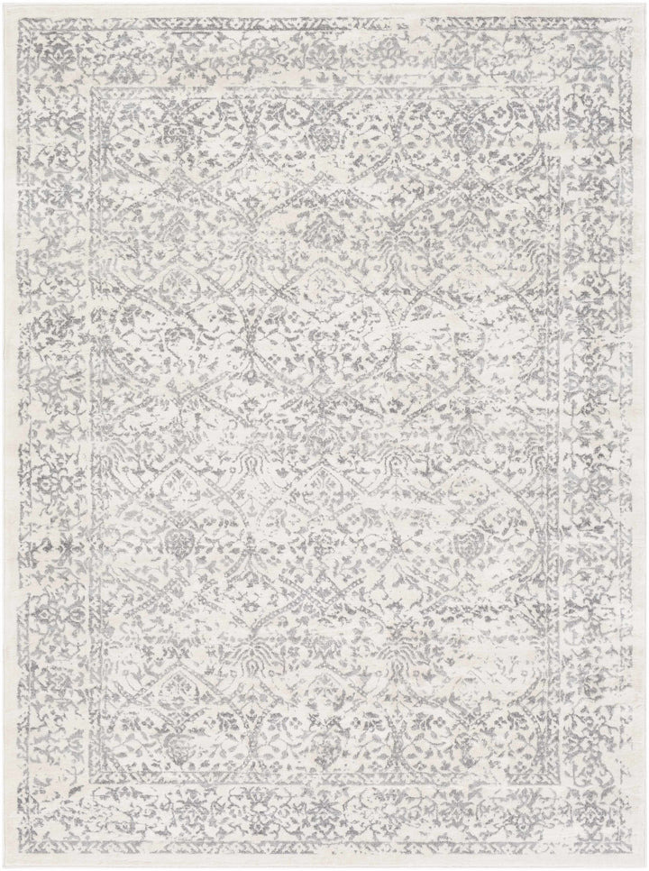 Premium style Traditional Ikat Design Ivory, Beige and Charcoal Area Rug - The Rug Decor