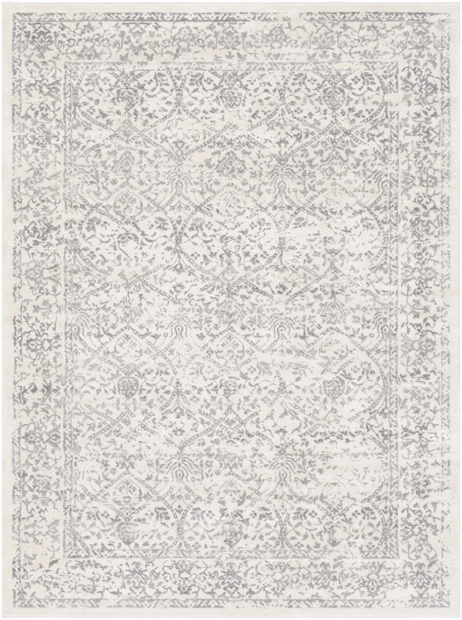 Premium style Traditional Ikat Design Ivory, Beige and Charcoal Area Rug - The Rug Decor