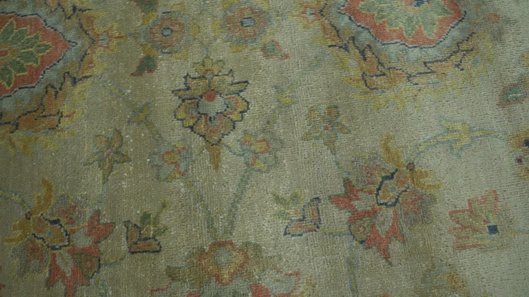 Traditional Turkish Design Beige And Rust 6x9 Hand Knotted Wool Area Rug