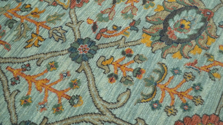 Blue Traditional Turkish knot fine 9.6x12 Hand knotted Wool Area Rug