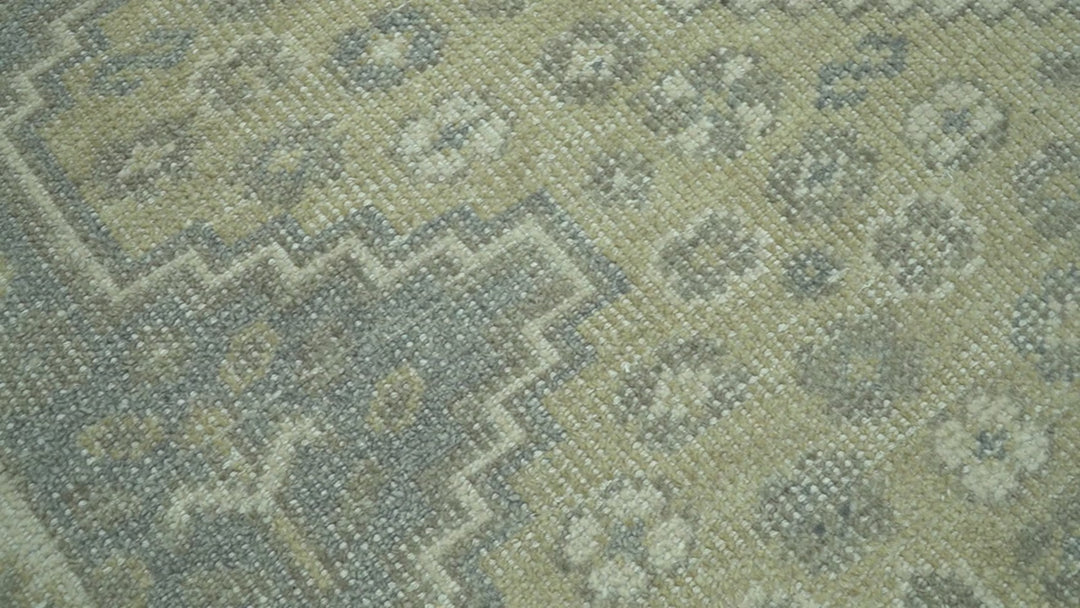 Beige And Gray Traditional Turkish Design 8x10 Hand Knotted Wool Area Rug