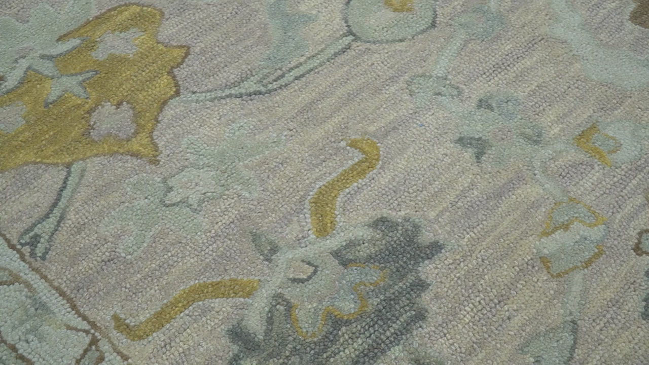 Custom Made Traditional Design Beige Peach Hand Tufted Wool Area Rug