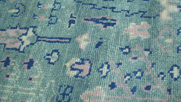 Tree of life Teal And Blue Hand knotted 4x6 Wool Area Rug