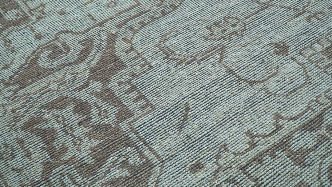 Jewel Custom Made Hand Knotted Traditional Design Brown Wool Area Rug