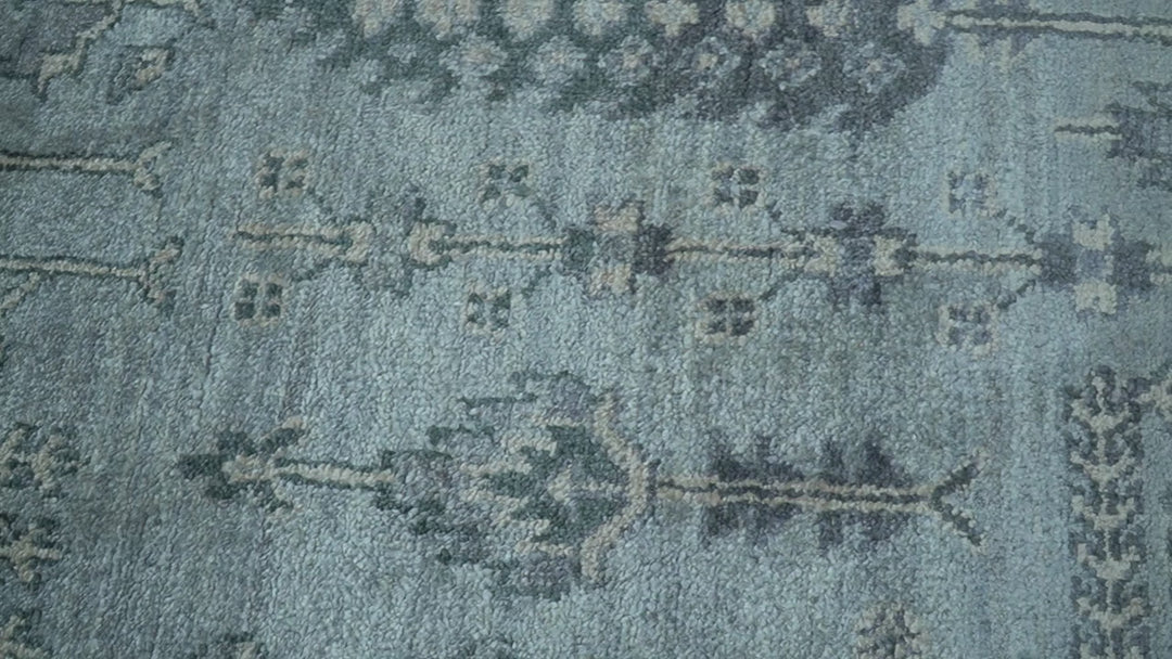 Tree of Life Silver And Gray 6x9 Hand Knotted Bamboo Silk Area Rug