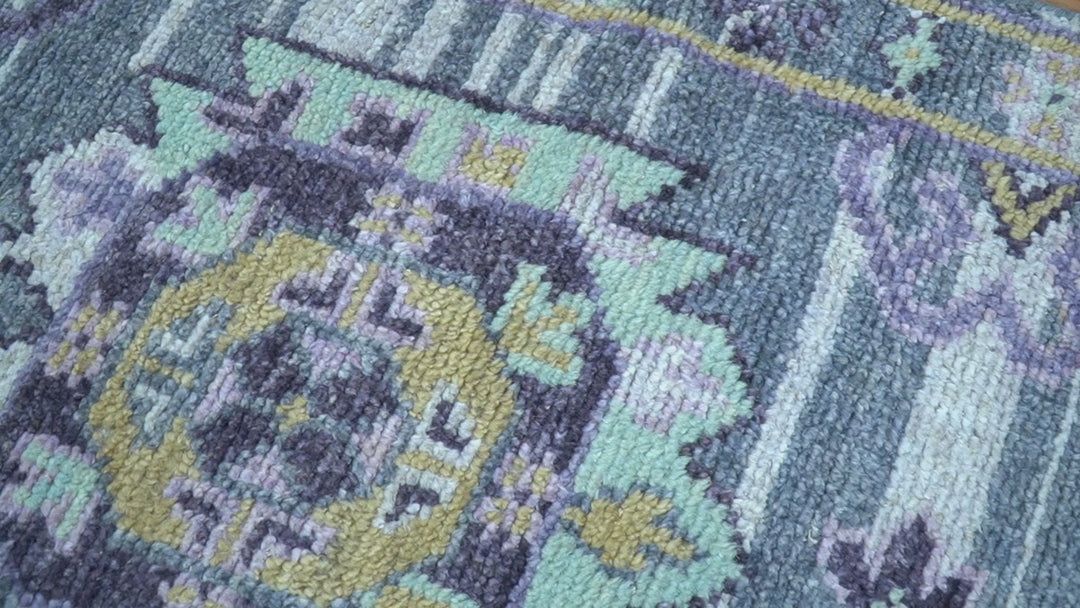 Hand knotted 2.6x8 Gray Traditional Transitional Design Wool Area Rug