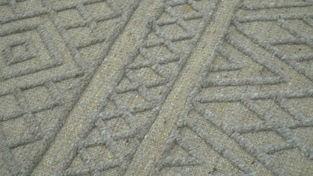 Custom Made Hand Knotted Modern Contemporary Gray Wool Area Rug