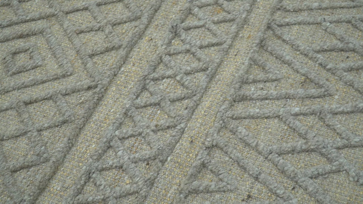 Custom Made Hand Knotted Modern Contemporary Gray Wool Area Rug