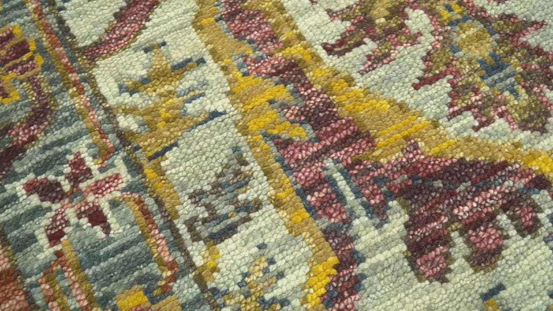 Custom Made Transitional Silver, Gold and Gray Hand Knotted Wool Rug