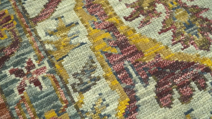 Custom Made Transitional Silver, Gold and Gray Hand Knotted Wool Rug