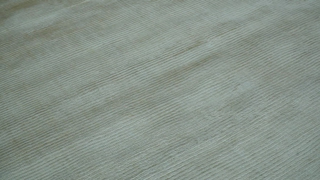 Modern Solid Design Silver And Green Hand Loom 9.4x13 Art Silk Area Rug