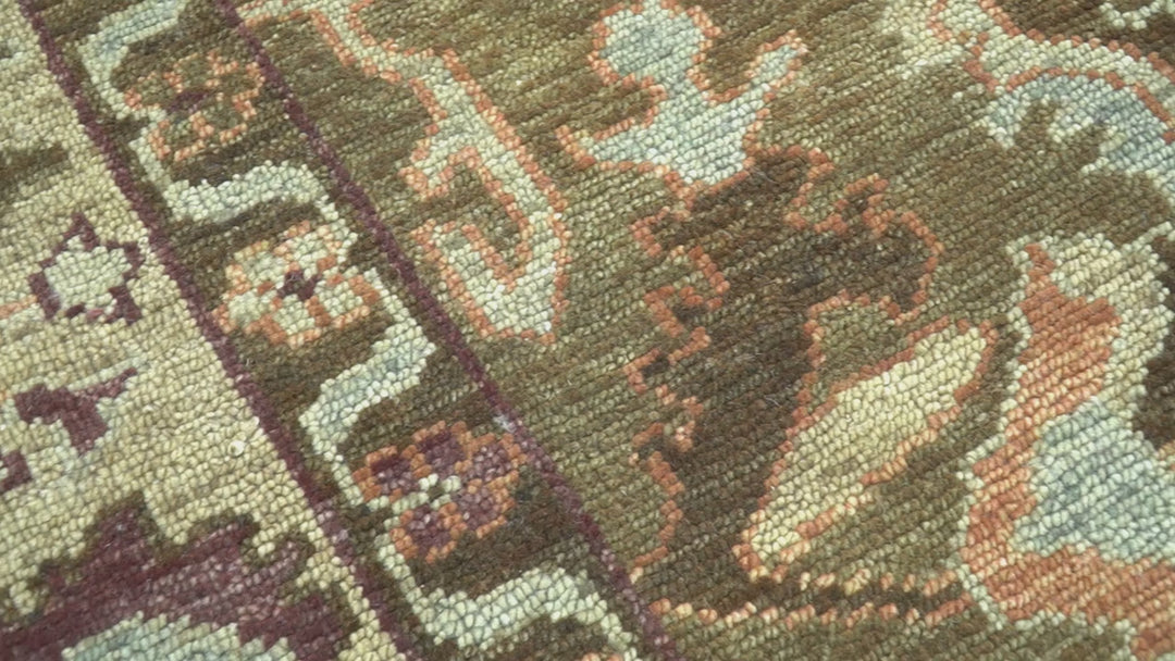 Custom Made Traditional Design Brown And Beige Hand Knotted wool area rug