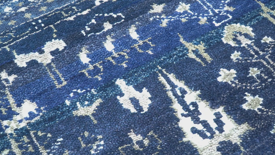 Tree of life Blue Traditional Style Hand knotted 5x8 Wool Area Rug