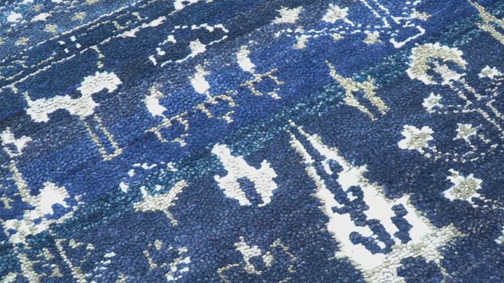 Tree of life Blue Traditional Style Hand knotted 5x8 Wool Area Rug