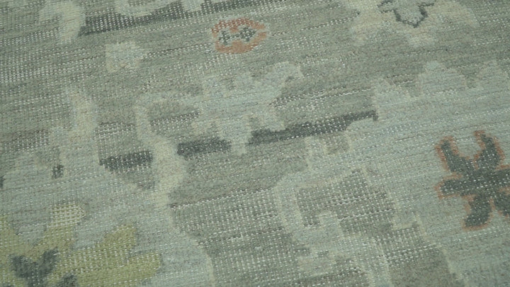 Modern Ikat Design Silver And Blue Hand Knotted Custom Made wool rug