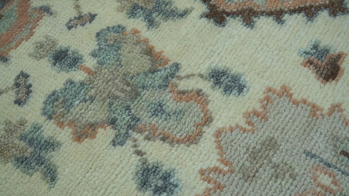 Traditional Turkish Design Beige 4x6 Hand knotted Wool Area Rug