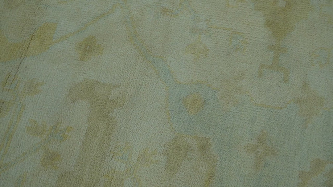 Traditional Oushak Design Beige And Gold 6x9 Hand Knotted Wool Area Rug