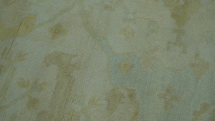 Traditional Oushak Design Beige And Gold 6x9 Hand Knotted Wool Area Rug