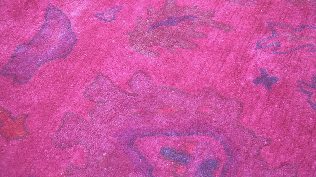 Custom Made Overdyed Pink Traditional Oushak Hand Tufted Wool Area Rug