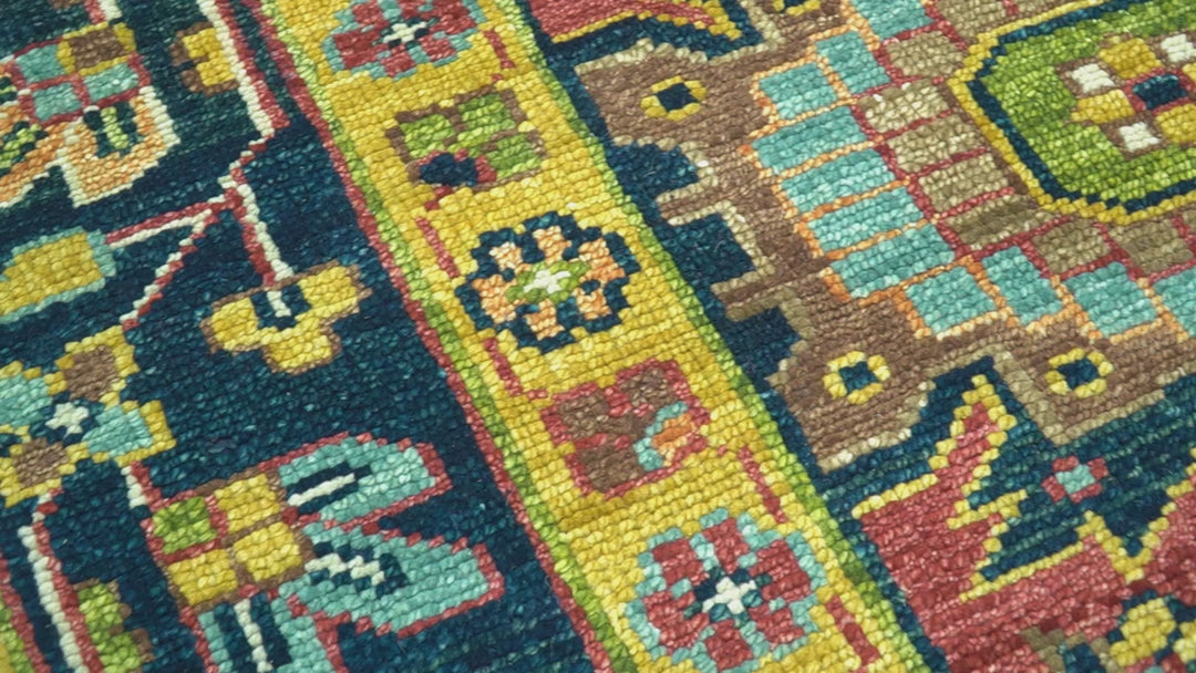 Custom Made Red And Mustard Traditional Floral Design Hand Knotted Wool Rug
