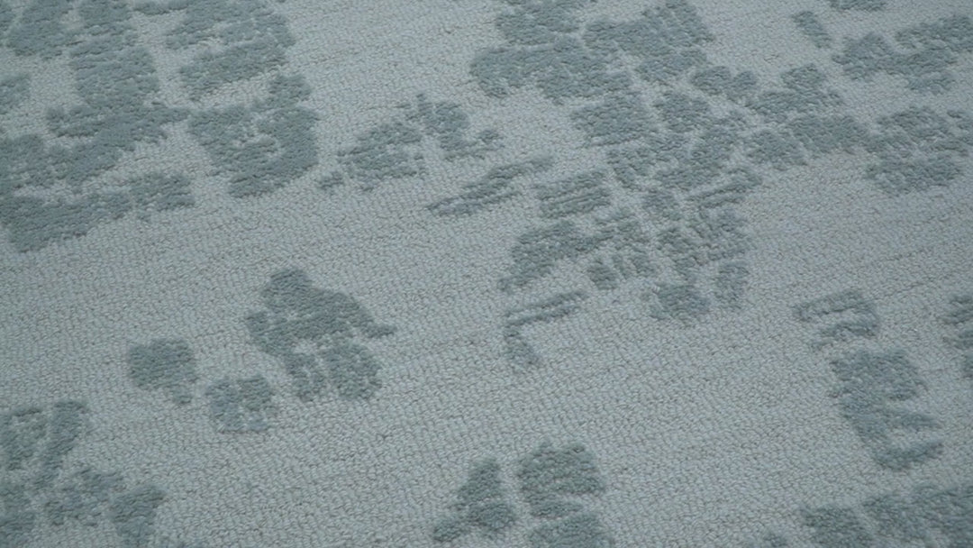 Custom Made Modern Abstract Gray Hand Tufted wool rug