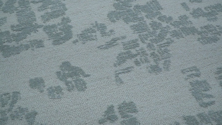 Custom Made Modern Abstract Gray Hand Tufted wool rug